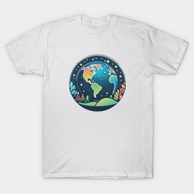 Colorful globe - fantasy earth T-Shirt by brightnomad